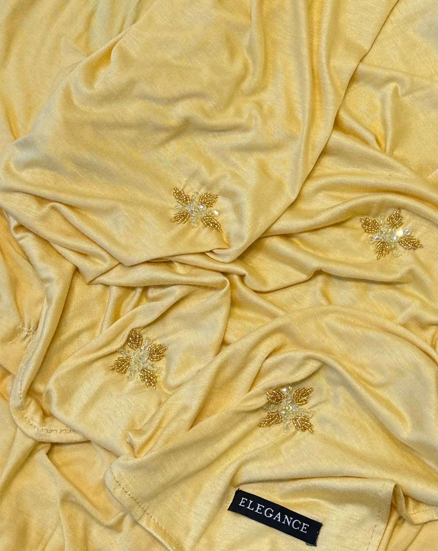 FOULARD JERSEY JAUNE POUSSIN