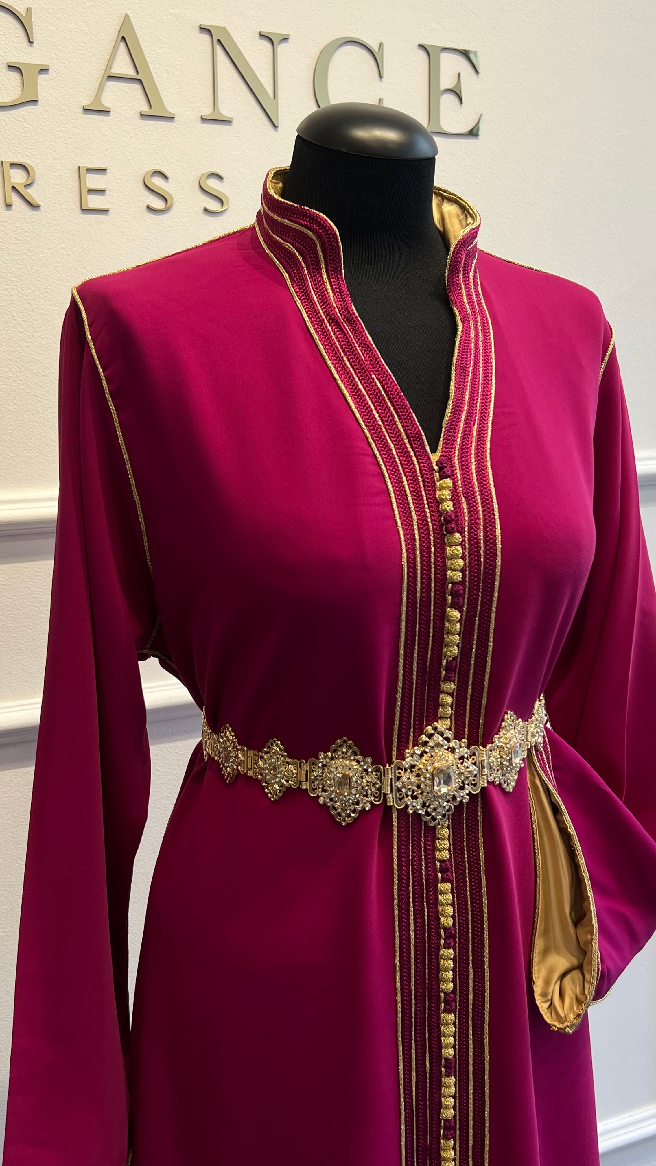 Caftan Célia rose et doré