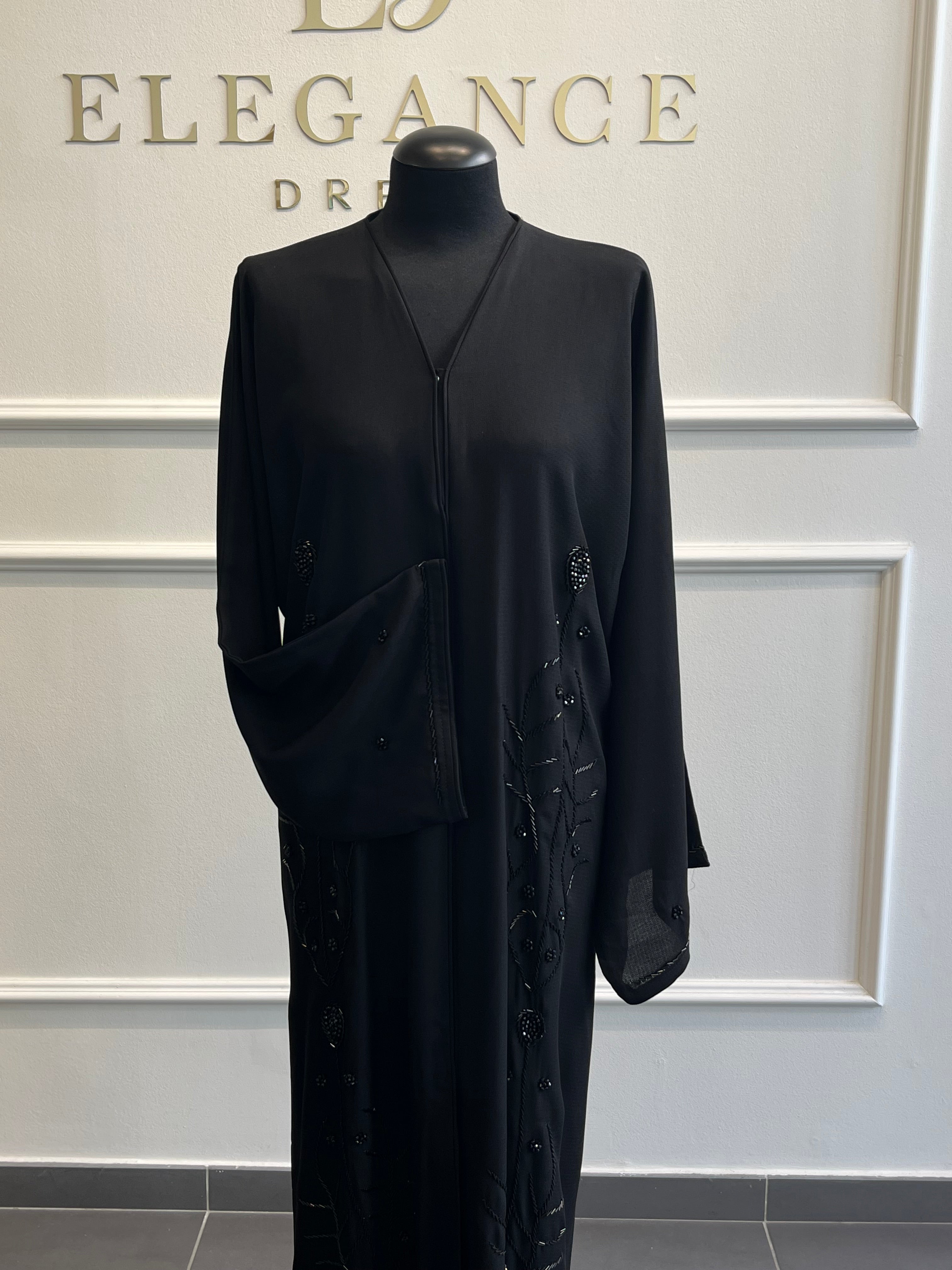 Abaya plissée Amal noir