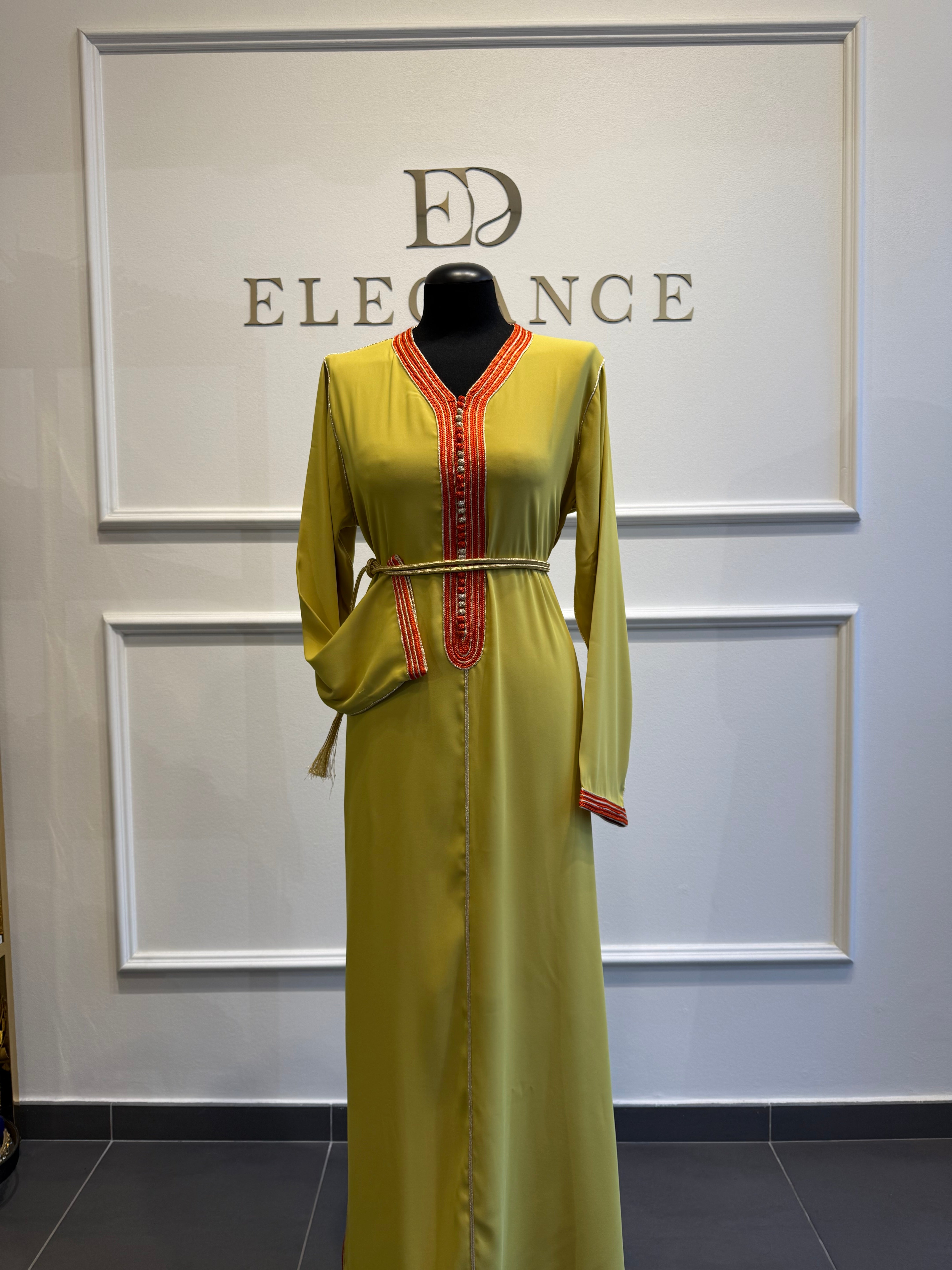 Caftan soraya vert et orange