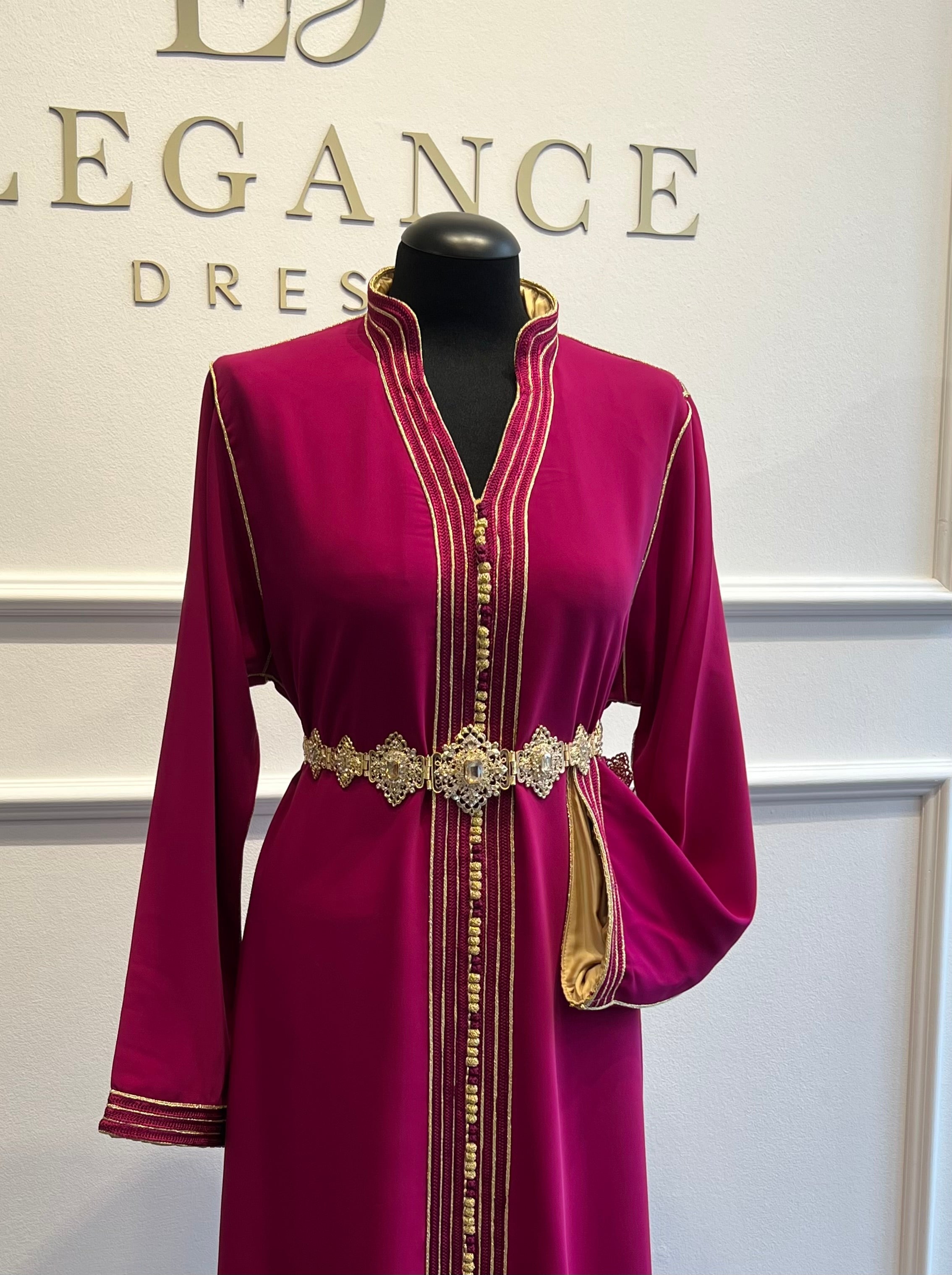 Caftan Célia rose et doré