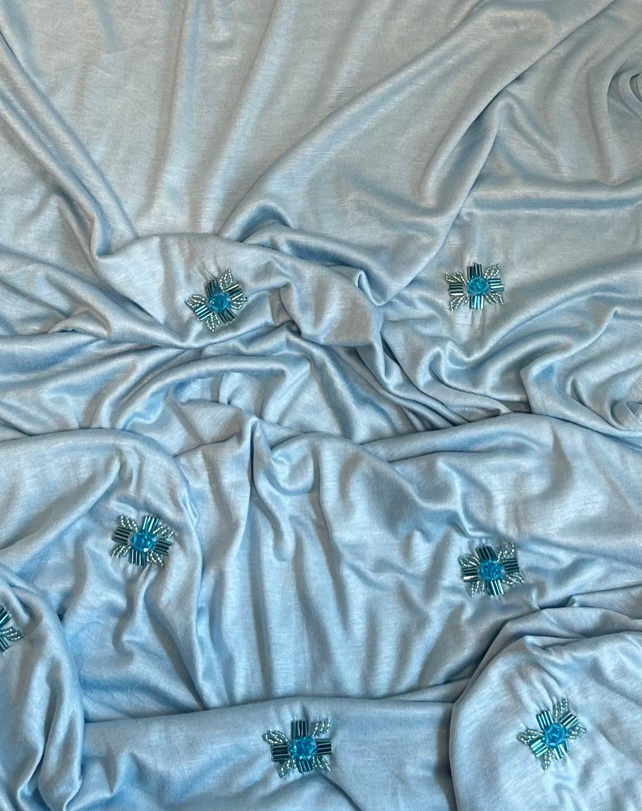 Foulard jersey bleu ciel