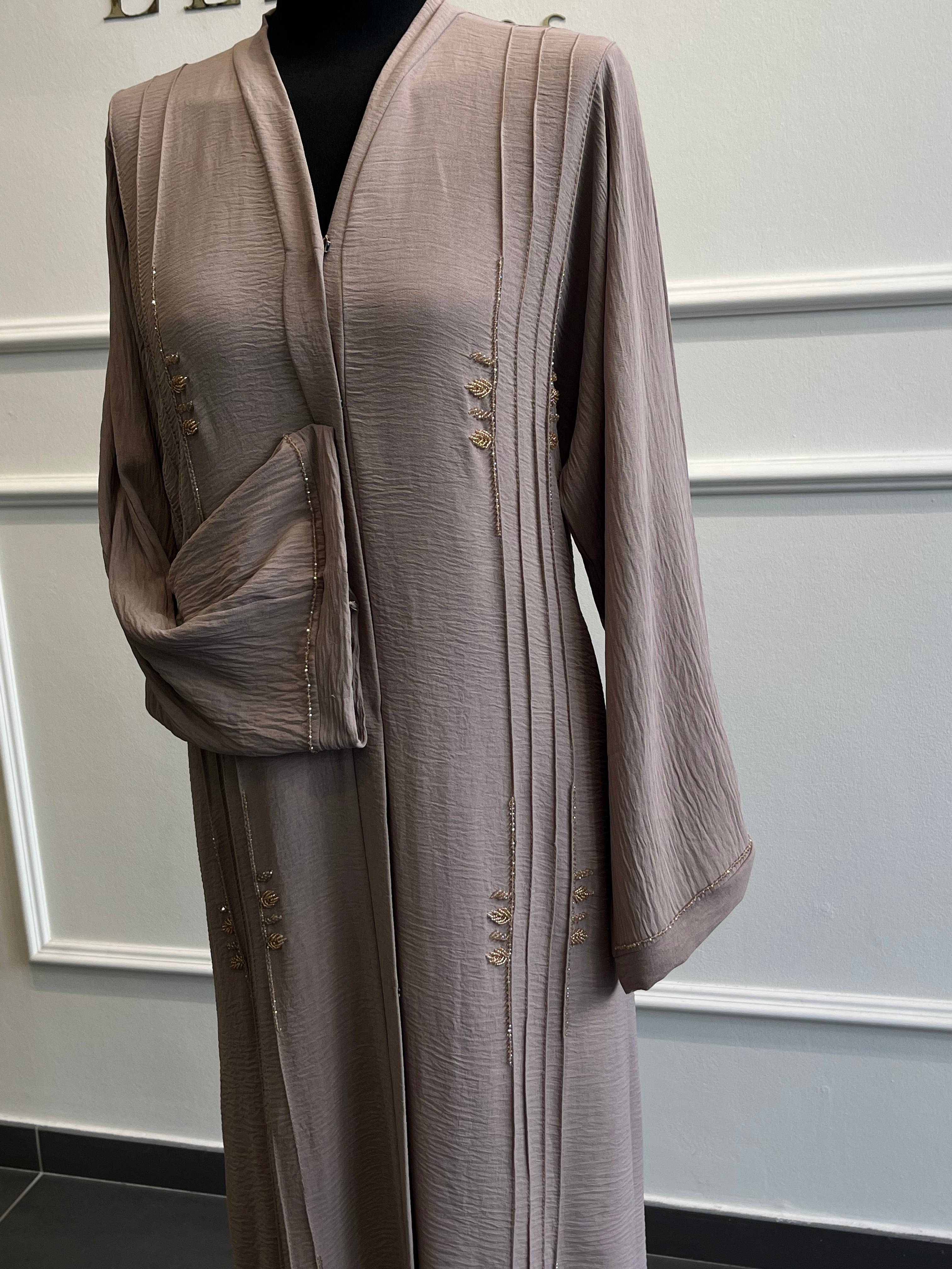 Abaya Syrine taupe rose
