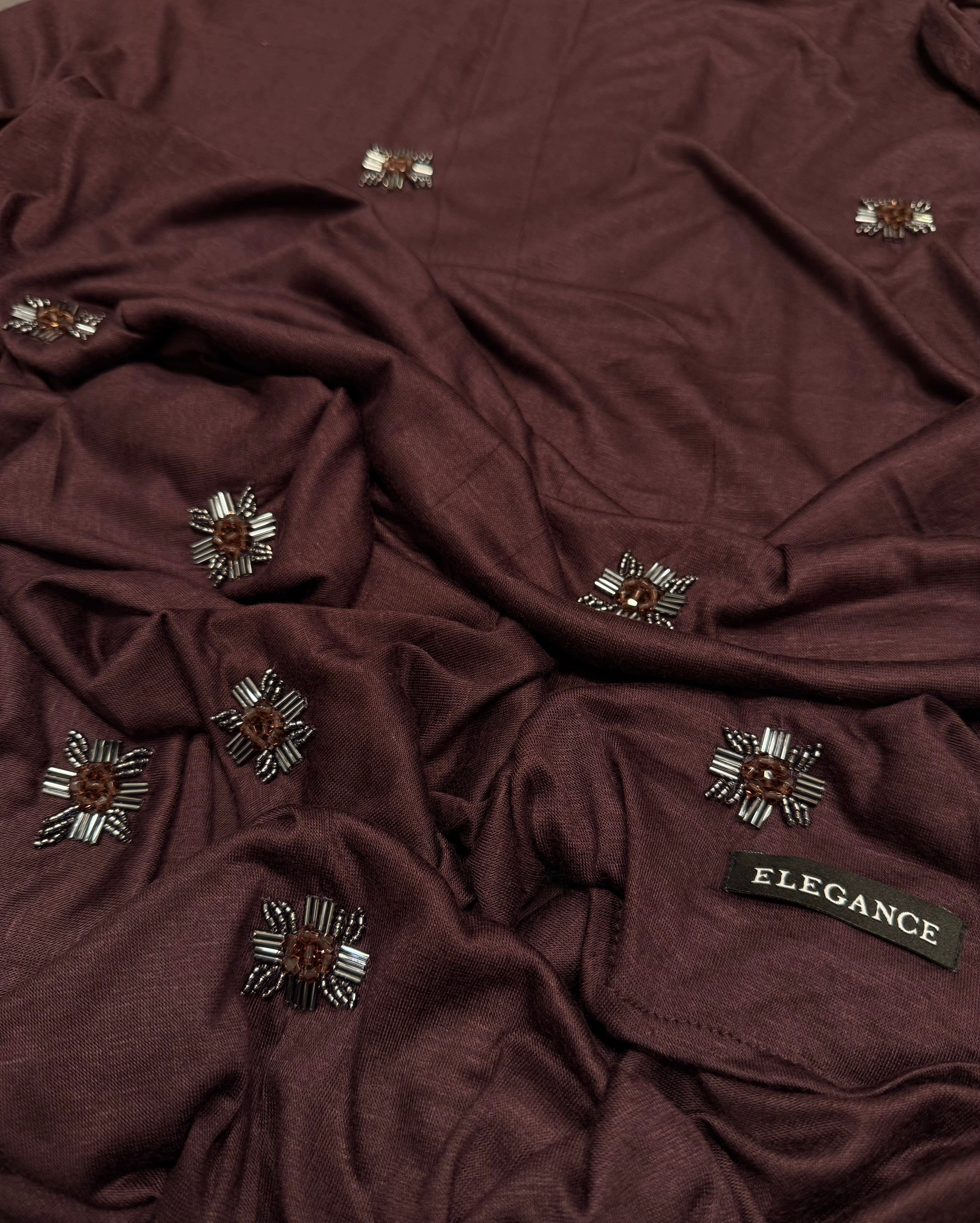 Foulard jersey rouge brun