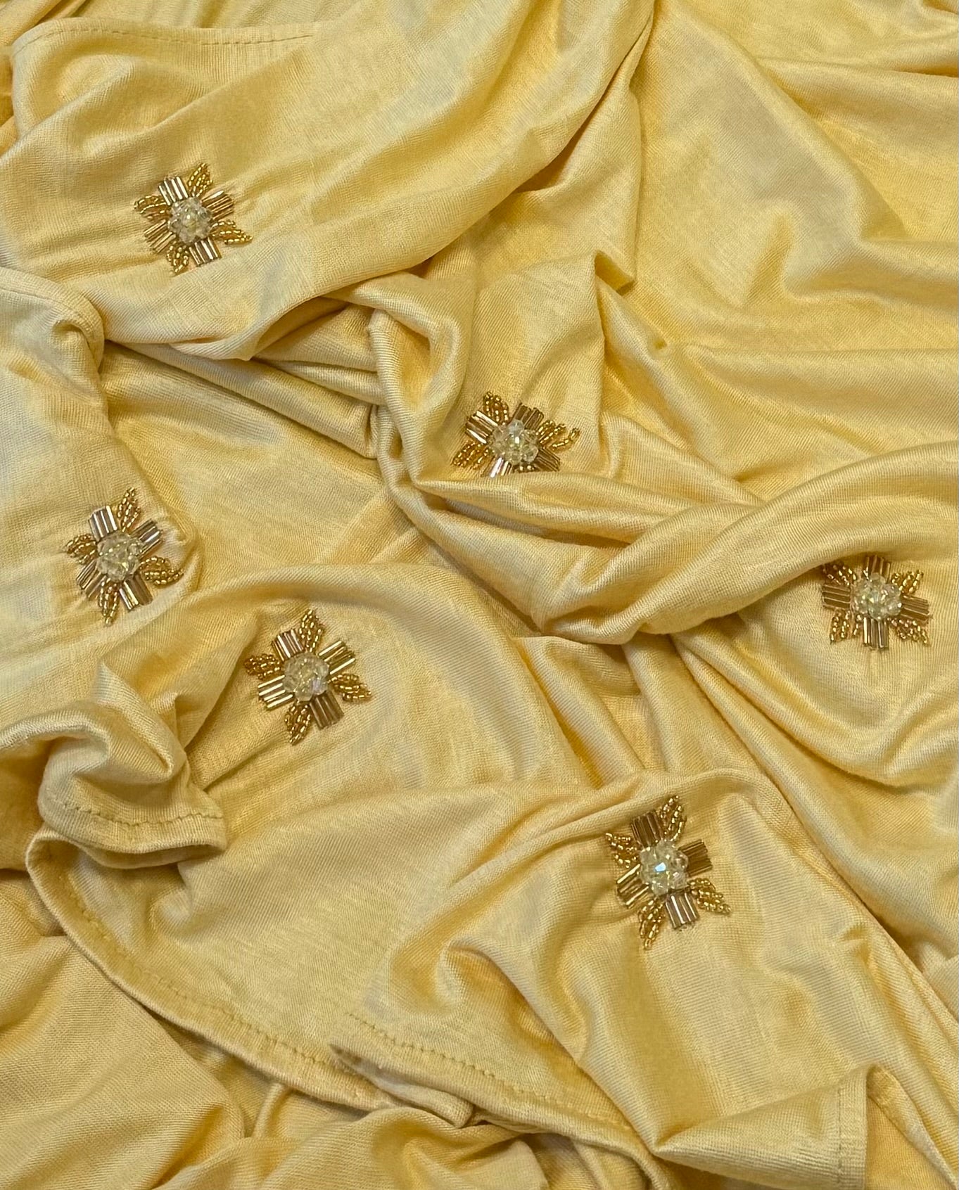 FOULARD JERSEY JAUNE POUSSIN