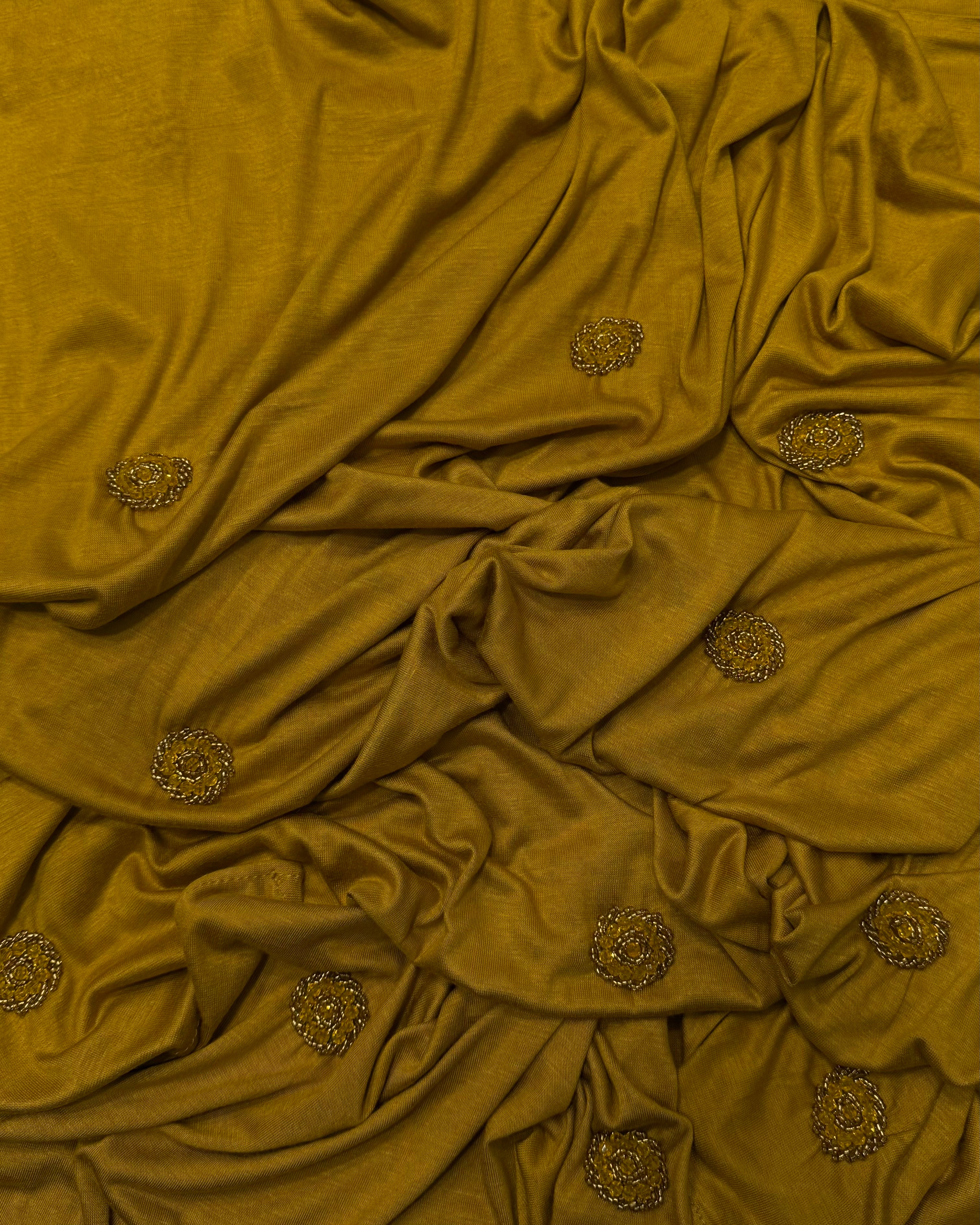 Foulard jersey jaune moutarde