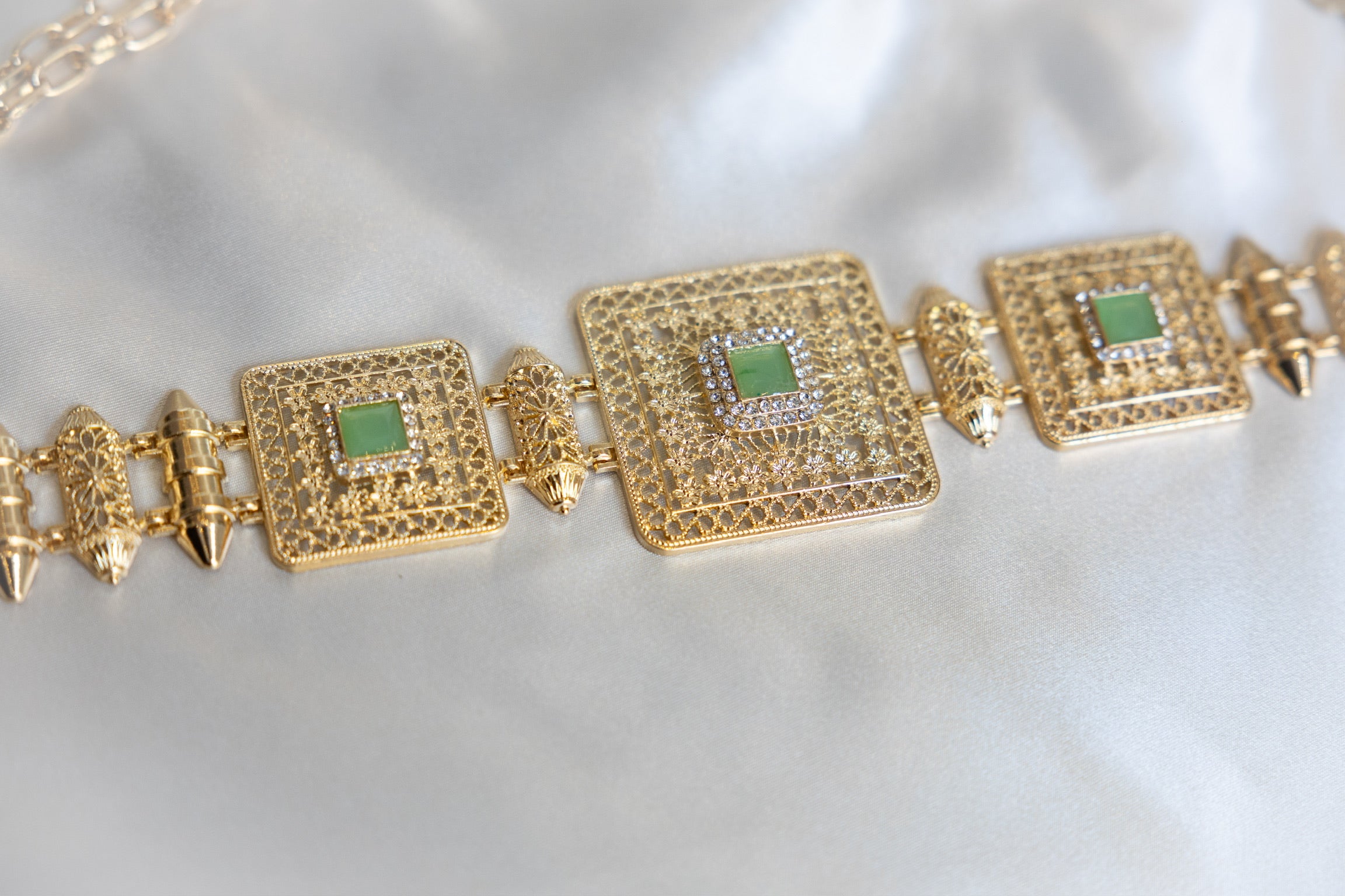 CEINTURE GOLD VERT