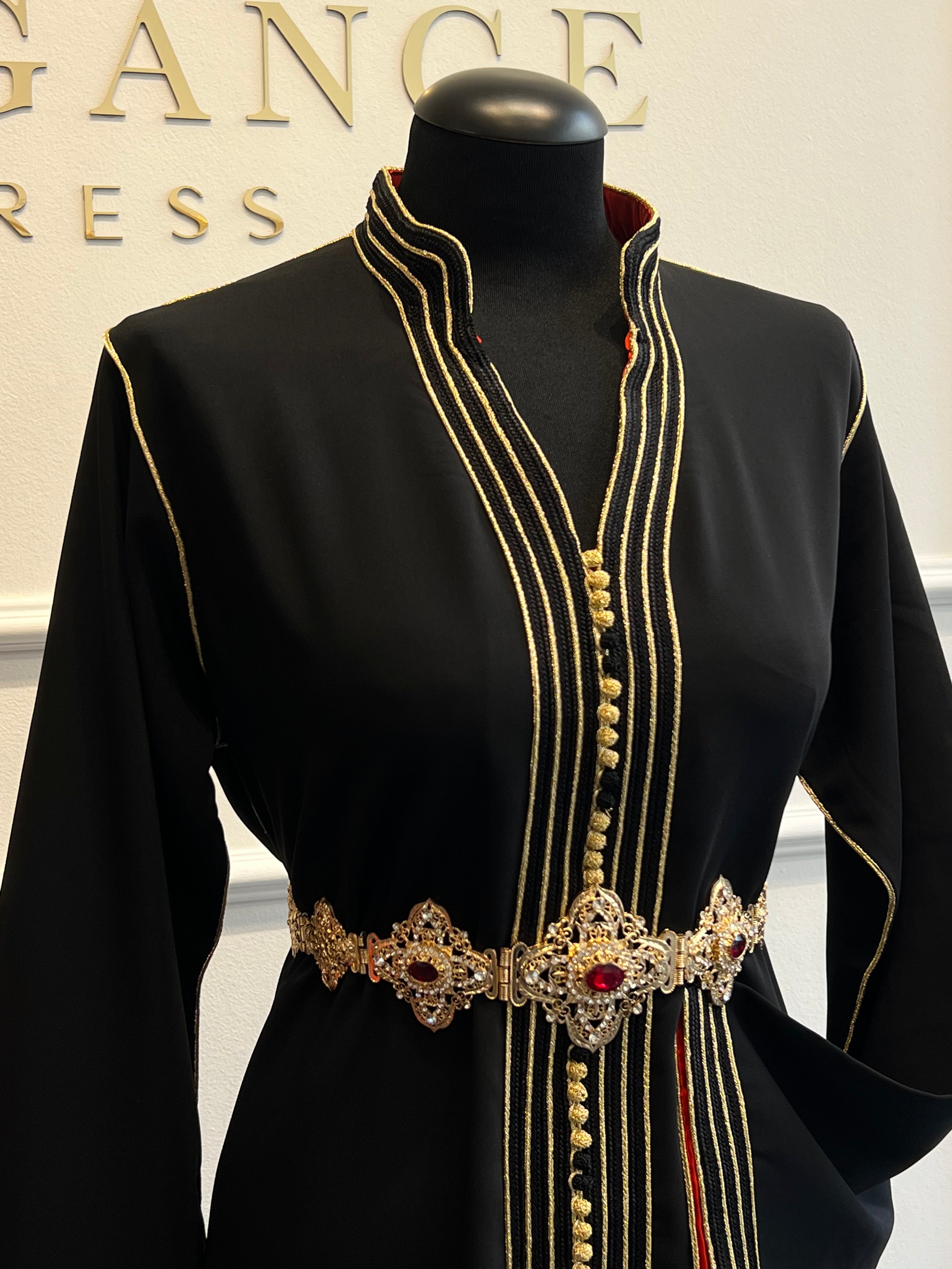 Caftan Célia noir et doré