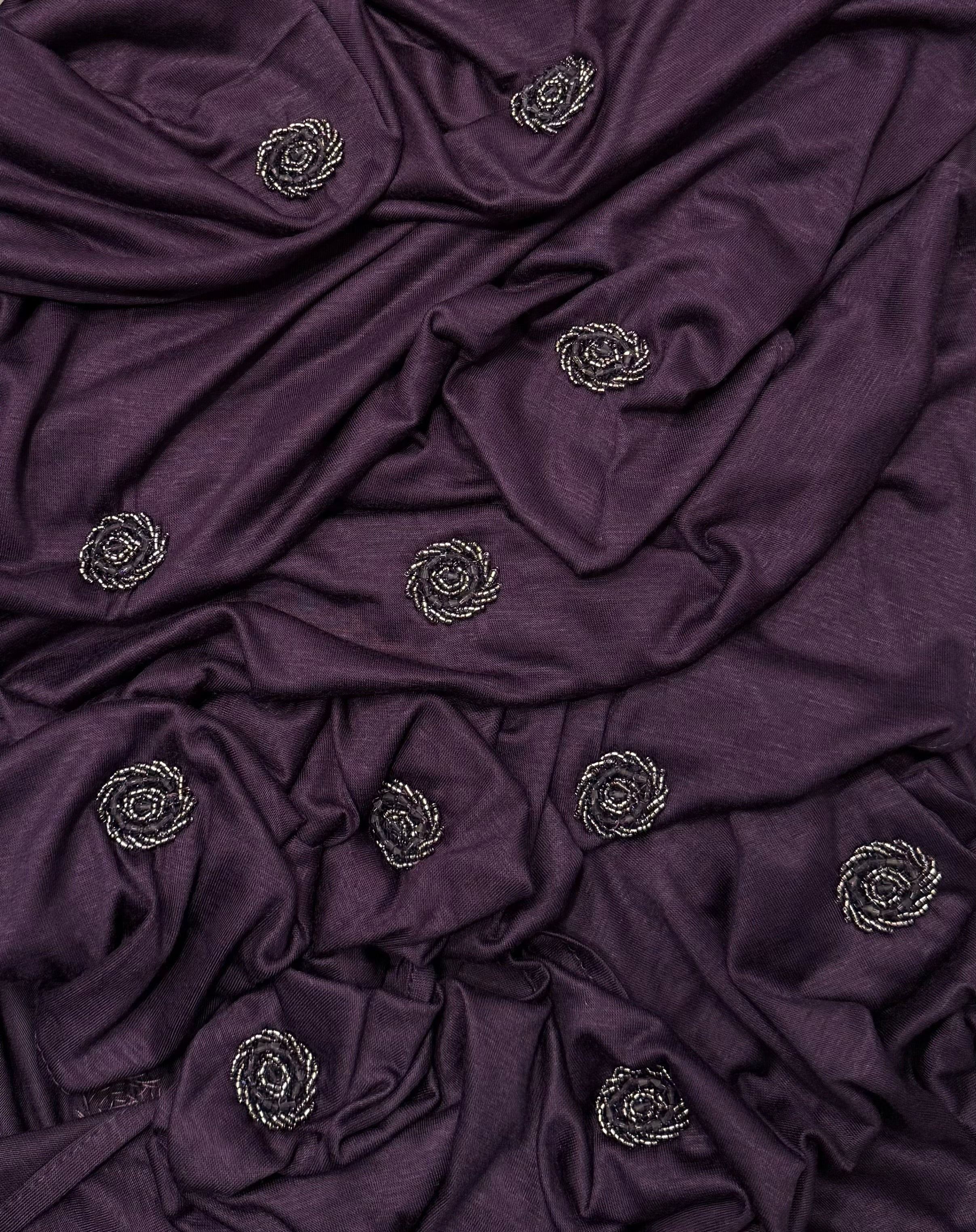 Foulard jersey violet foncé