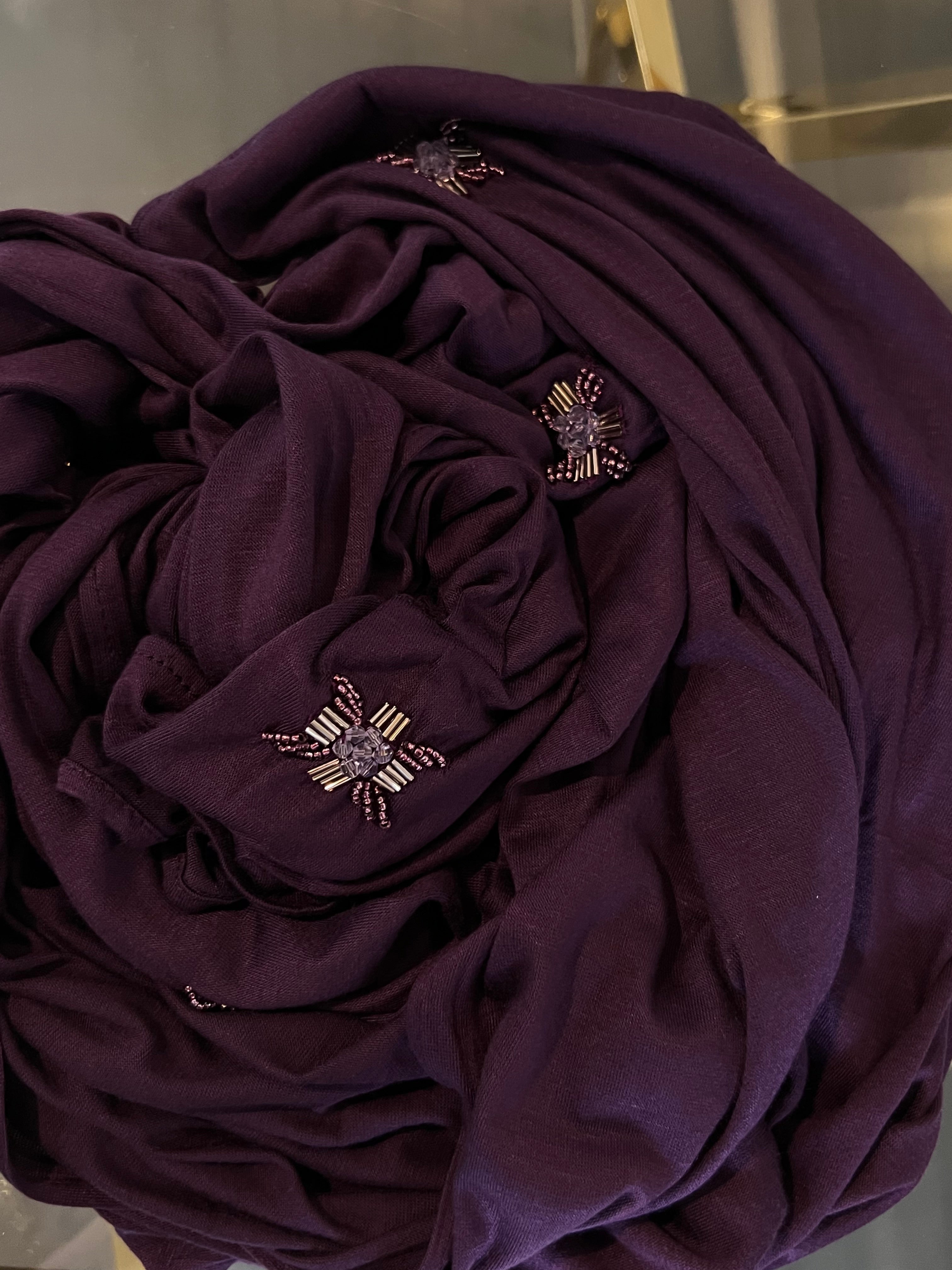 FOULARD JERSEY COTON DARK PURPLE