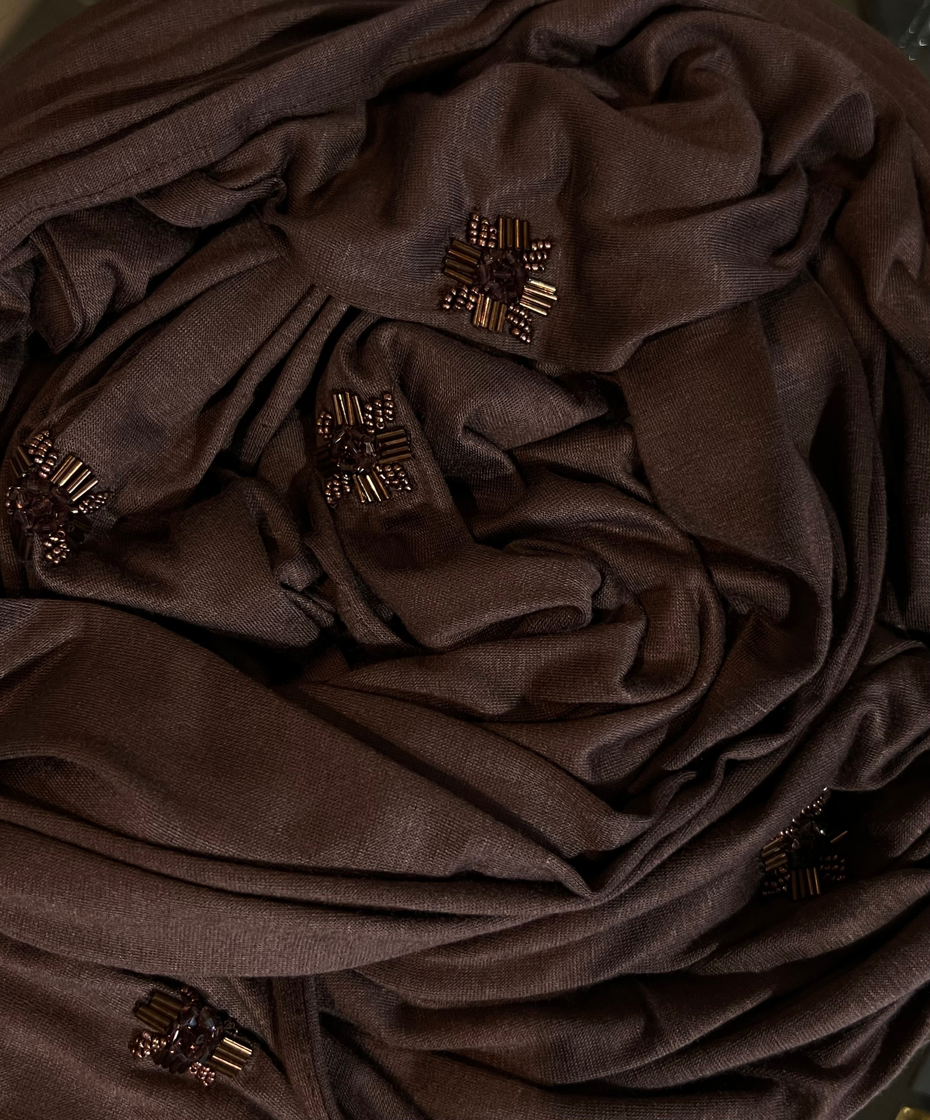 FOULARD JERSEY COTON CHOCOLAT